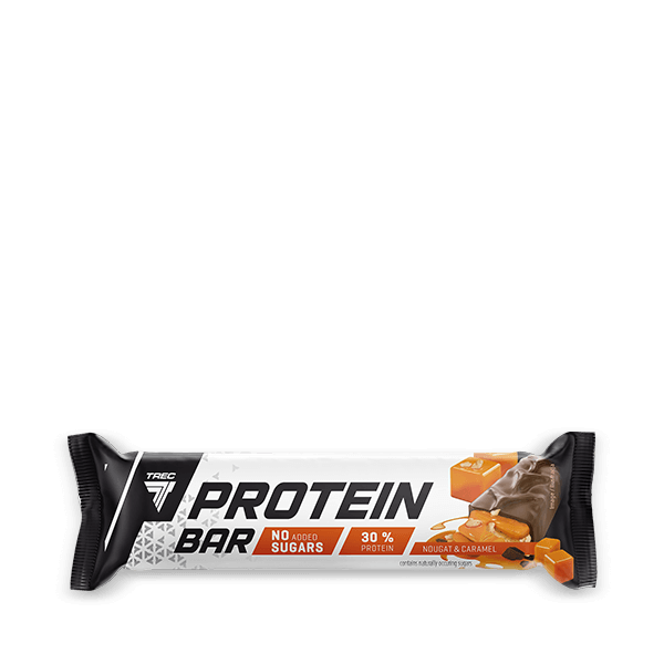 Baton proteinowy nugatowo-karmelowy z mlecznej czekolady PROTEIN BAR NOUGAT & CARAMEL