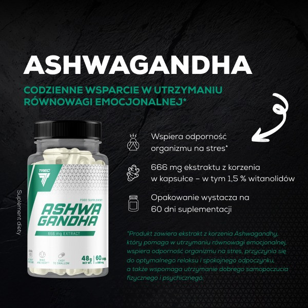 ASHWAGANDHA | ekstrakt z korzenia Ashwagandhy 1,5%