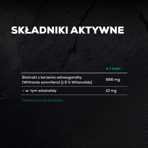 ASHWAGANDHA | ekstrakt z korzenia Ashwagandhy 1,5%