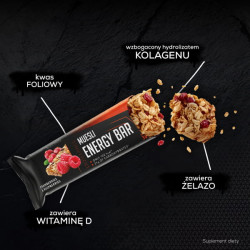 Zestaw 10 batonów energetycznych MUESLI ENERGY BAR CRANBERRIES & RASPBERRIES