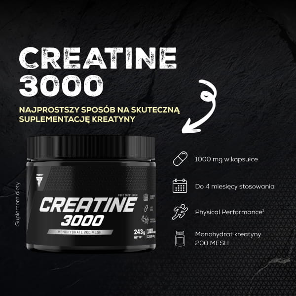 CREATINE 3000 - monohydrat kreatyny w kapsułkach