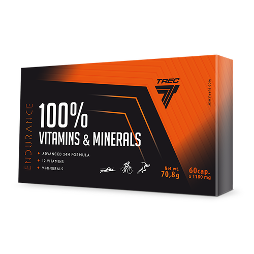 100% VITAMINS & MINERALS Endurance 60 kaps. - witaminy i minerały – kompleks na dzień i noc
