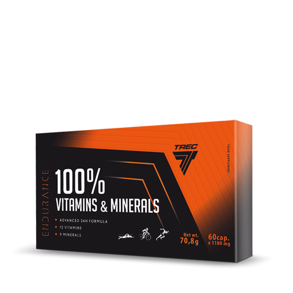 100% VITAMINS & MINERALS Endurance 60 kaps. - witaminy i minerały – kompleks na dzień i noc