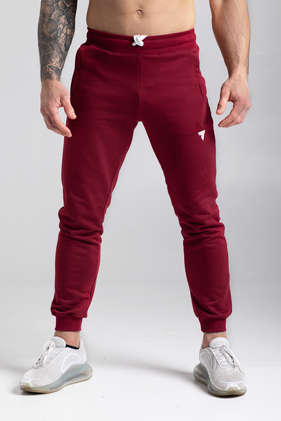 Bordowe spodnie dresowe męskie BASIC PANTS 123 T MAROON