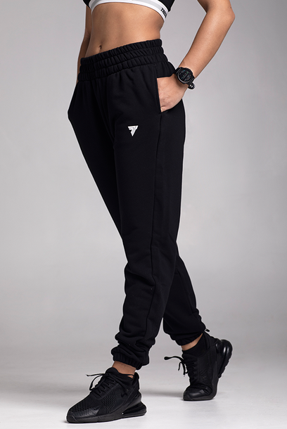 Czarne damskie spodnie dresowe BASIC TRECGIRL PANTS 120 T BLACK