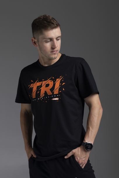 Czarny T-shirt męski ENDURANCE TSHIRT 124 TRIATHLON BLACK