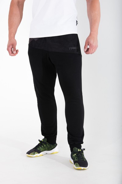 Czarne spodnie dresowe męskie PANTS 016 - BLACK ON BLACK Glowne