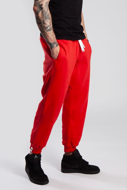 Czerwone spodnie dresowe męskie PANTS RED