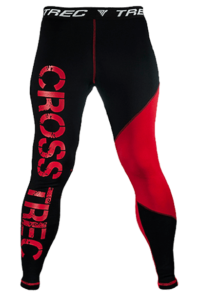 Legginsy treningowe męskie PRO PANTS CROSSTREC BLACK-RED