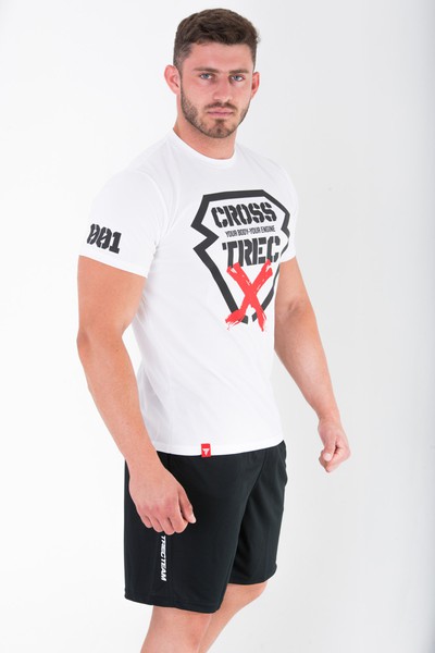 Biały T-shirt męski z nadrukiem T-SHIRT COOLTREC CROSS WHITE https://www.trec.pl/media/catalog/product/t/s/tshi