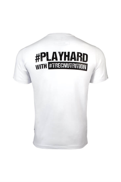 Biały T-shirt męski T-SHIRT PLAY HARD 001 WHITE https://www.trec.pl/media/catalog/product/t/s/tshi