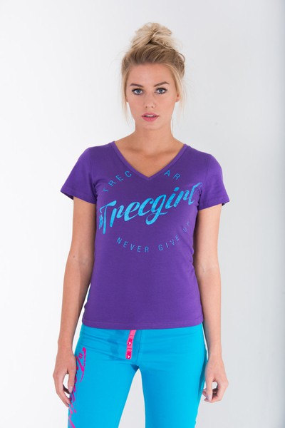 Fioletowy T-shirt damski V-NECK TRECGIRL Glowne