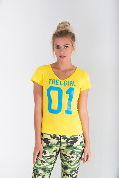 Żółty T-shirt damski V-NECK TRECGIRL LEMON Glowne