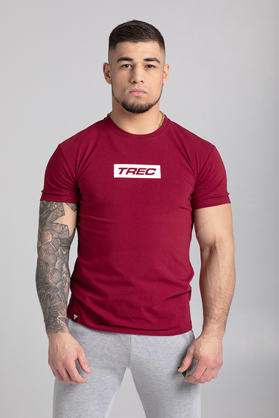 Bordowy T-shirt męski BASIC TSHIRT 139 TREC MAROON