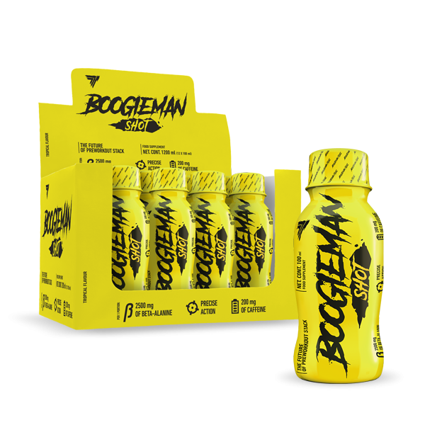 ZESTAW shotów BOOGIEMAN TROPICAL o smaku tropikalnym 12 szt. x 100 ml