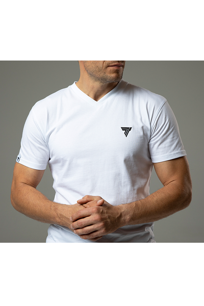 Biały T-shirt męskI BASIC T-SHIRT V-NECK 121 T WHITE BIAŁY TSHIRT V NECK 2