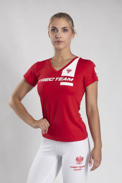 Czerwony T-shirt damski TRECGIRL COOLTREC TREC TEAM POLSKA RED