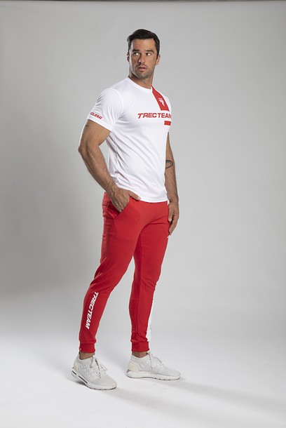 Czerwone spodnie treningowe męskie TW PANTS 041 TTA POLSKA RED
