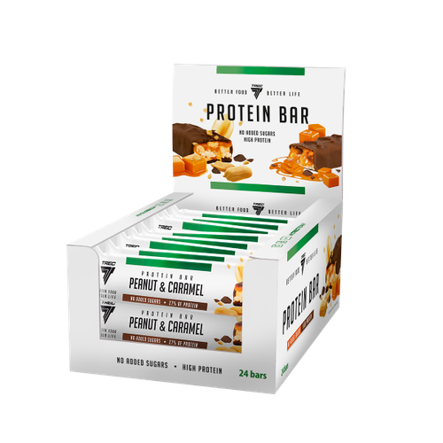 Zestaw batonów proteinowych z nadzieniem arachidowo-karmelowym w mlecznej czekoladzie PROTEIN BAR PEANUT & CARAMEL x 24 szt.