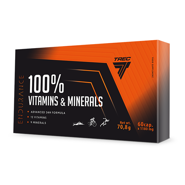 100% VITAMINS & MINERALS Endurance 60 kaps. - witaminy i minerały – kompleks na dzień i noc 100% VITAMINS & MINERALS Endurance