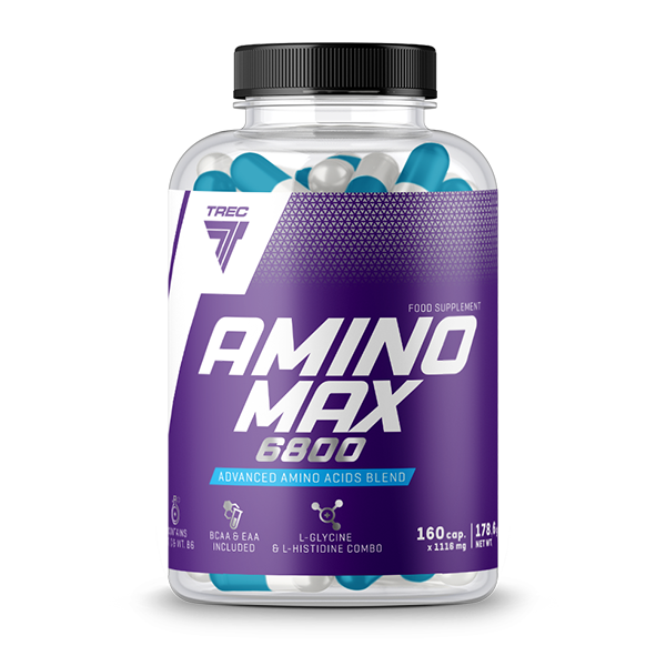 AMINOMAX 6800 – kompleks aminokwasów w kapsułkach AMINOMAX 6800