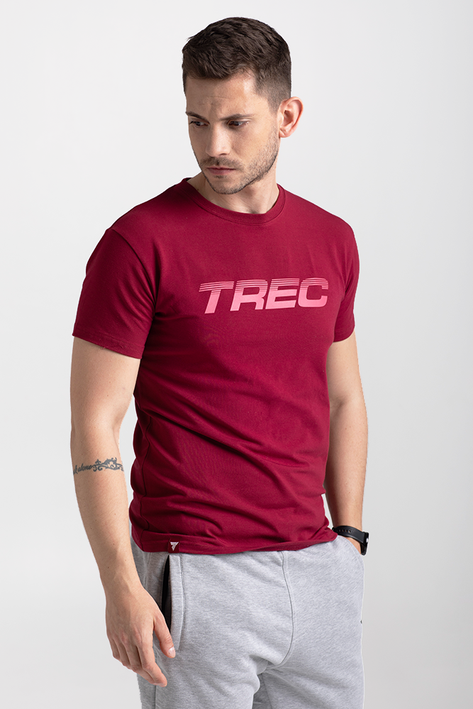 Trec Wear 2022 Bordowy T-shirt męski BASIC TSHIRT 133 TREC MAROON Bordowy T-shirt męski BASIC TSHIRT 133 TREC MAROON 1