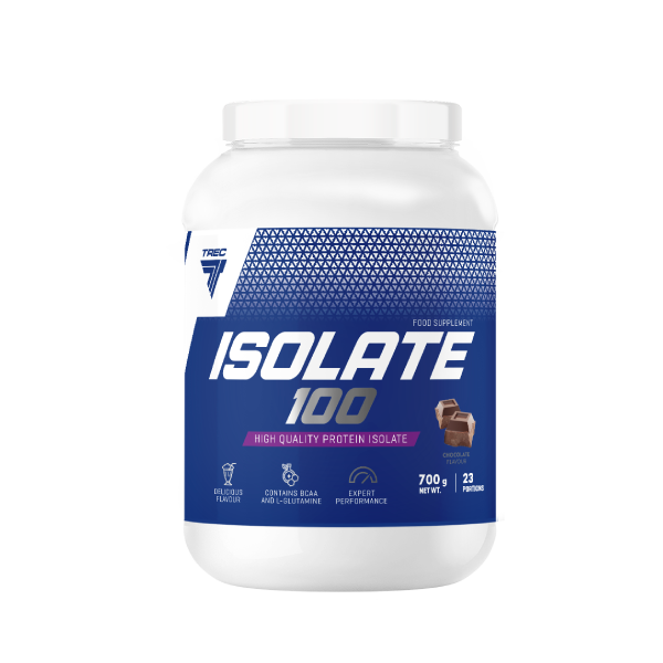 Trec Białko ISOLATE 100 - izolat białka CFM ISOLATE 100 chocolate 700 g no bg