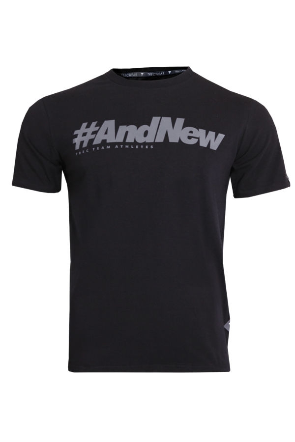 None Czarny T-shirt męski T-SHIRT 040 #ANDNEW BLACK Glowne