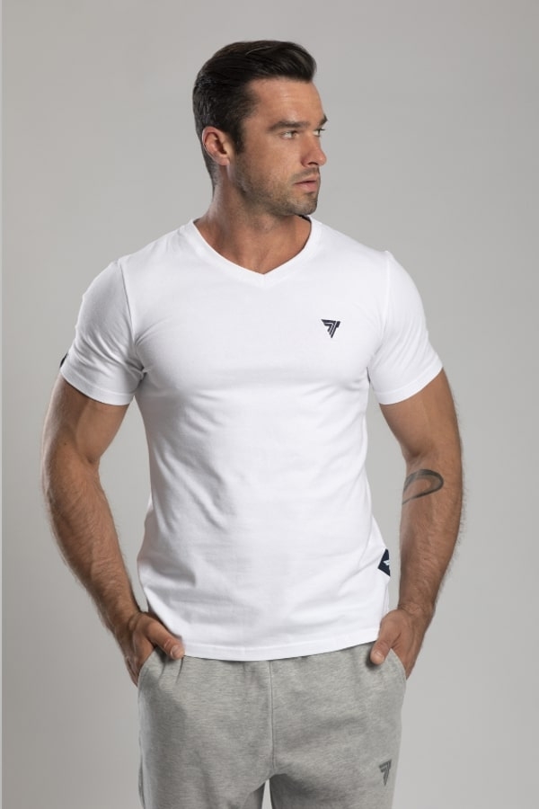 None T-shirt V-Neck Trec 01 White Glowne