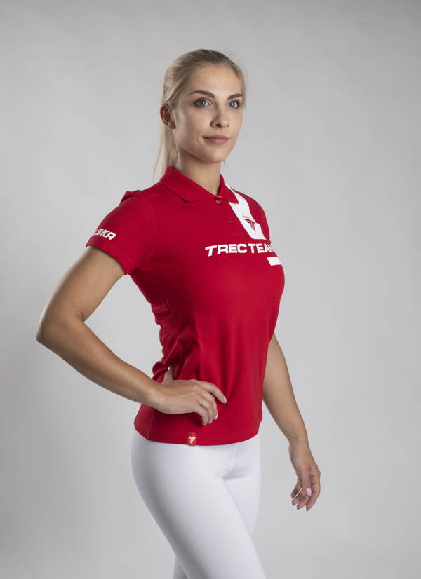 Czerwona koszulka polo damska TRECGIRL POLO TREC TEAM POLSKA RED z1